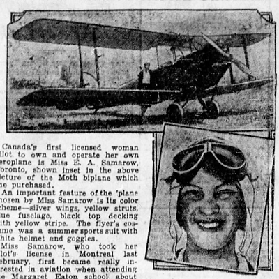 Canadian Aviatrix #17 – Alex Samarow (1900-1991)