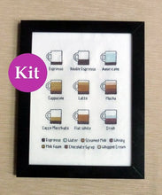 Load image into Gallery viewer, Coffee infographic cross stitch kit