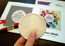 Load image into Gallery viewer, I Love Cross Stitch patch kit - DIY stitchable patch