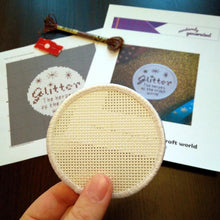 Load image into Gallery viewer, Glitter: the herpes of the craft world - DIY cross stitch patch kit