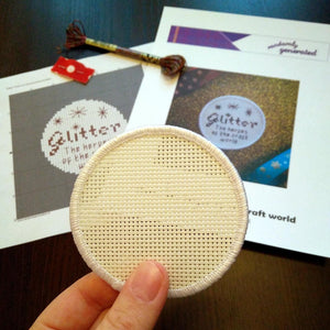 Glitter: the herpes of the craft world - DIY cross stitch patch kit