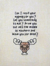 Load image into Gallery viewer, Clark Griswold eggnog rant cross stitch pattern