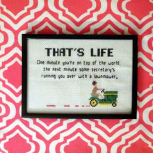 Load image into Gallery viewer, Lawnmower quote cross stitch pattern